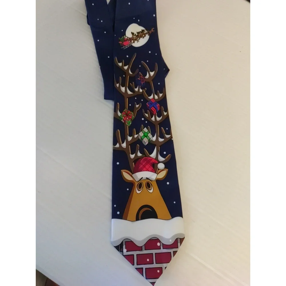 Yule Tie Greetings‎ Hallmark Men Novelty Christmas Holiday Reindeer 59